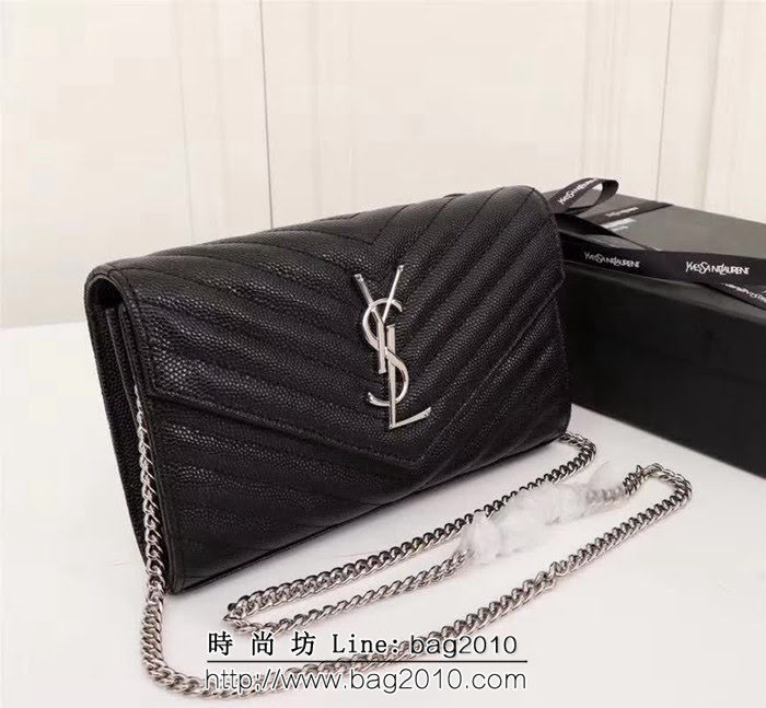 YSL聖羅蘭 爆款 魚子醬牛皮鏈條小包 可當手包用 26801 YAS1493